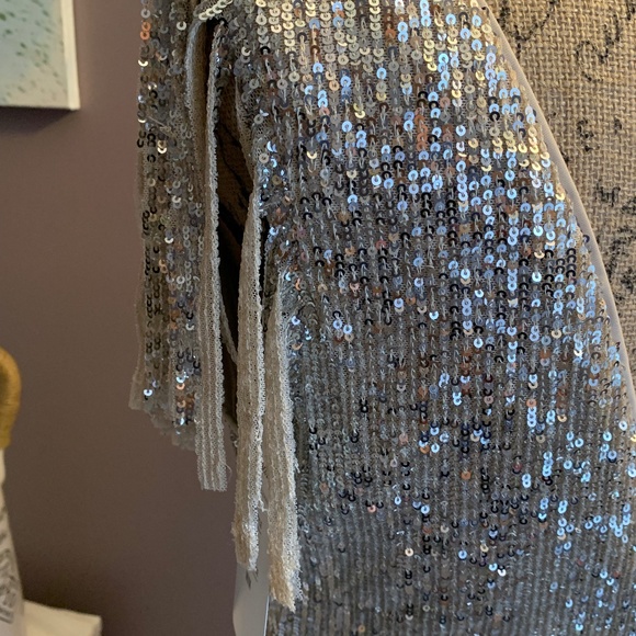 Gorgeous Frank Lyman Sequin dress with fringe Sz M - Picture 13 of 16